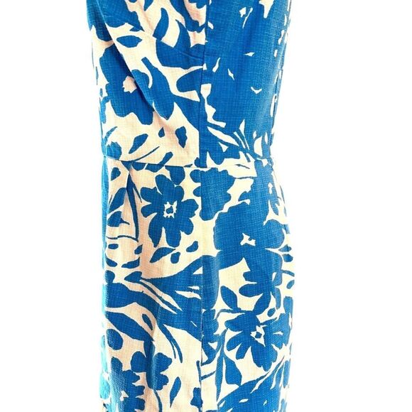 Darling J. Crew Sleeveless Summer Dress Blue Floral Pockets Zip Close Lined 4 - Picture 6 of 10